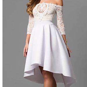 White rehearsal dinner bridal dress large